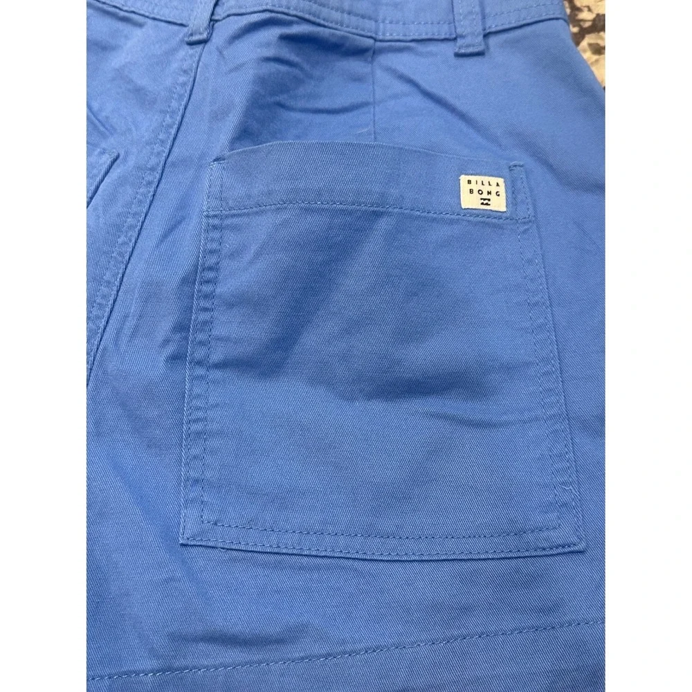 Billabong Women Blue High Waisted Cotton Blend Shorts Size 25 JEH01-1224-0370